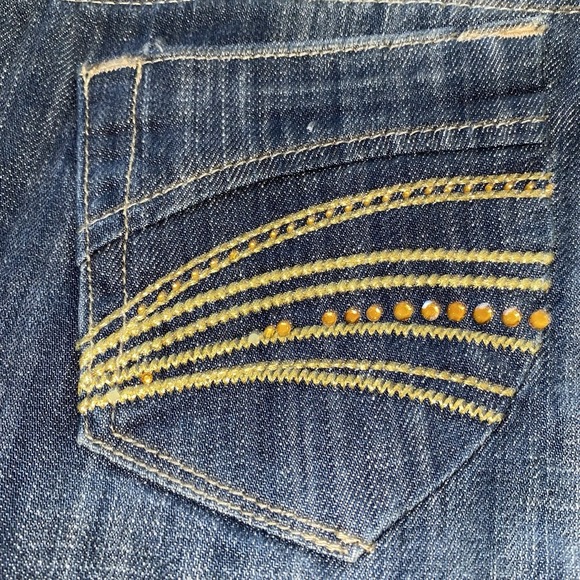 G-Unit Shorts Women's 15 Denim Bermuda Gold Buttons Rhinestone Y2K Hip Hop 50 - Picture 13 of 16